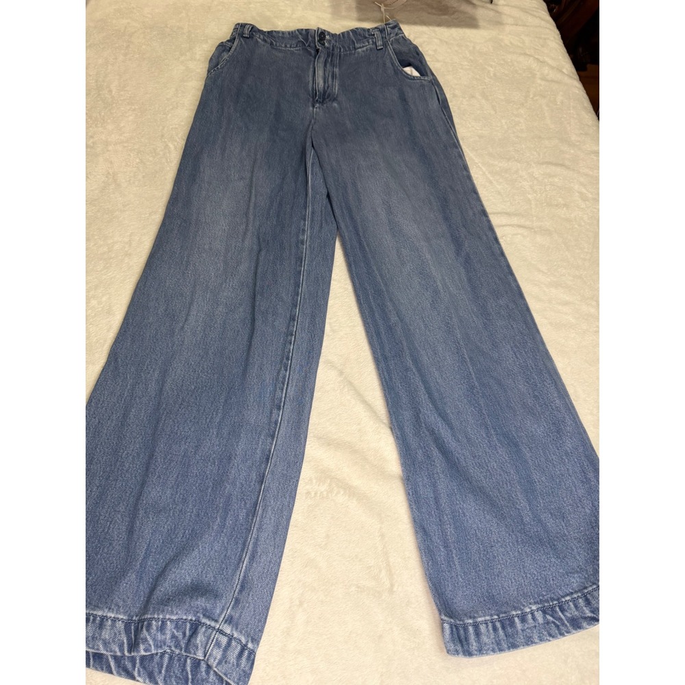 Young Fabulous & Broke Wide Leg Denim Jeans Medium Wash Blue Size M NWT